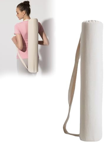 Borsa per Tappetino Yoga Porta Tappetino Yoga Sacca Custodia Tappeto Palestra e Pilates con Coulisse Multifunzione Sacca per Tappetini Pilates per Fitness Ginnastica Sport Bianco 17 * 17 * 74CM