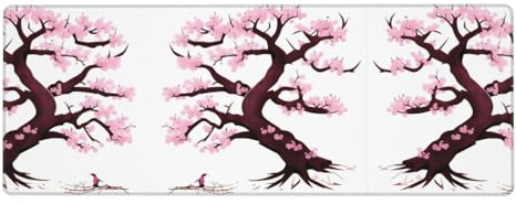 Cherry Blossoms Tree Printed Keyboard and Mouse pad (12x31.5 inches), Office Gaming Mouse pad, Comfortable and Durable