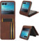 Sawiqpd for Motorola Moto Razr 60 Ultra Phone Case, Premium Leather Folio Flip Wallet Cover with Credit Card Pocket ID Slots Magnetic Stand Shockproof Protective Case for Moto Razr 60 Ultra, Brown