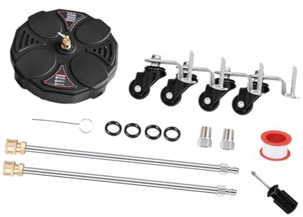 F Fityle Pressure Washer Surface Cleaner,Power Washer Attachment,with 2 Extension Rod 13'' 2500 PSI for Garden Pathway Decks Driveway