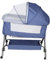 OHMG 3 en 1 Berceau Cododo pour Bébé,Inclinaison&Hauteur Réglable,Lit Cododo de Bébé avec Matelas Moelleux et Moustiquaire 4 Roues,pour 1 à 36 Mois (Bleu tibétain（104X52X103-115cm）)