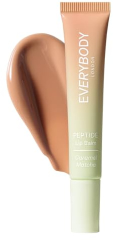 EVERYBODY LONDON Peptide Lip Balm Lavender Matcha, Feuchtigkeitsspendende Lippenlotion mit Peptiden und Matcha, Caramel Matcha