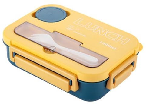 Osmond Students Office Bento Box Divided Division Lunch Containers with Fork and Spoon C