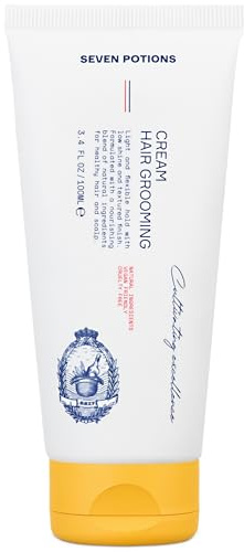 SEVEN POTIONS Hair Styling Cream - Natural Curl Cream for Wavy Hair with No Shine & Light Hold - Easy Replacement for Hair Clay Pomade for Frizz Control - Vegan & Cruelty Free - 3.4FL OZ