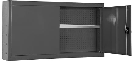 PROREGAL Werkzeugschrank hängend AMEGO | 1x Fachboden | HxBxT 55x90x27,5cm | Metall | Abschließbar | Anthrazit | Werstattschrank Hängeschrank