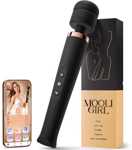 MOOLIGIRL Sex Toys Women, Adult Toys App Control, Powerful Quiet Motor, Vibrator Wand 4 Speeds & 5 Vibration Patterns, Cordless & Waterproof Wand Massager for Solo & Couple Stimulation