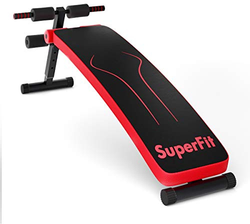 COSTWAY Sit Up Bank klappbar, Schrägbank verstellbar, Trainingsbank bis zur 200kg belastbar für Sit-Ups und Leg Lifts