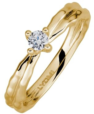 Lyomi Damen Ring 585/- Gold Glänzend Diamant Lab Grown gelb 0,15ct. 067370167-1