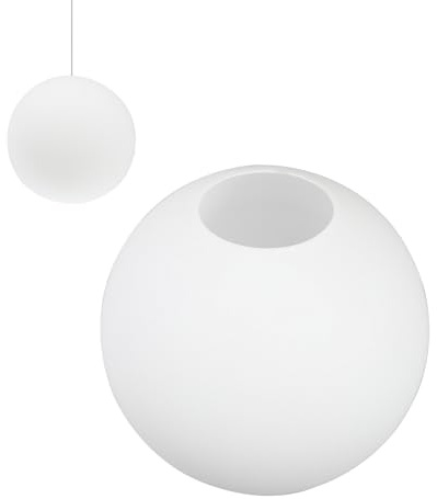Abat-jour Globe Dépoli en Verre Blanc 20cm Suspendre | Diffuseur de Lumière Douce, Compatible Lustres et Plafonniers, Style Moderne-Vintage, Intérieur