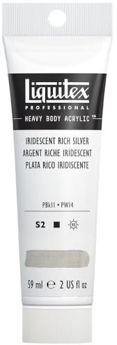 Liquitex Heavy Body - Tubo De Pintura Acrílica, 59 ml, Plata Rica Iridiscente