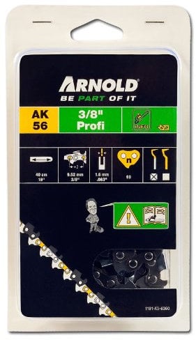 ARNOLD - Sägekette 3/8 Zoll Profi, 1.6 mm, 60 Treibglieder, 40 cm Schwert; 1191-X3-6360