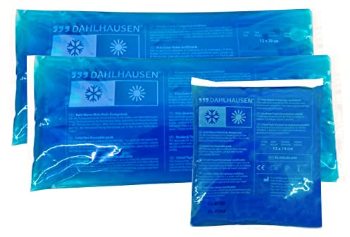 3er Sparpack Kühlkompressen mit 2 Stück 12 x 29 cm und 1 Stück 13 x 14 cm - Kalt/Warm-Kompressen