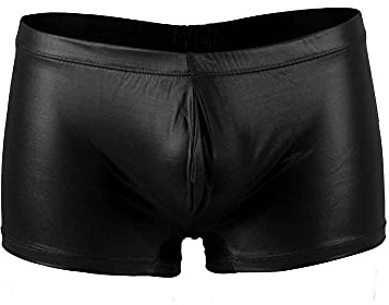 Herren Wetlook Slip Schwarz Männer Boxershorts Lack Leder Gogo Größe M/L/XL