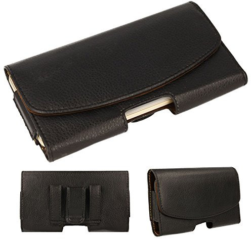 TECHGEAR Capsule Holster Pouch, Horizontal PU Leather Pouch Case Cover with Belt Clip Loop Compatible with iPhone 11 Pro Max/XS Max, iPhone 8/7 Plus