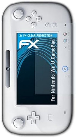 atFoliX Schutzfolie kompatibel mit Nintendo Wii U GamePad Folie, ultraklare FX Displayschutzfolie (3X)