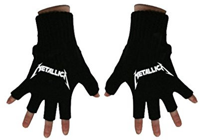 Metallica Handschuhe Classic Spiked Band Logo Nue offiziell Fingerless Schwarz One Size