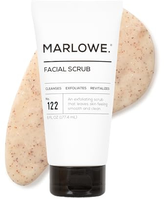 Marlowe Nr. 122 Men's Face Scrub 6 oz | New Improved Formula | Light Daily Exfoliating Face Cleanser | Fresh Sandalwood Scent | Made with Natural Ingredients