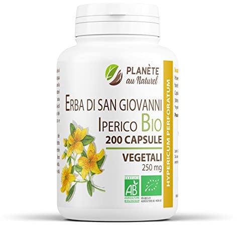 Erba di San Giovanni Bio 250mg - 200 capsule - Hypericum Perforatum - Planètete au Naturel