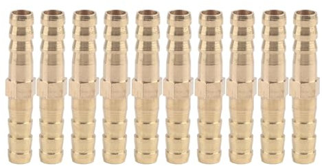 Espiga Empalme de 6mm Espiga Gasoil Conector Tubo Aire Codo Latón Acople de Espiga Manguitos Empalme Conector Recto de Púas de Latón Acoplamiento Manguera de Agua Tubo Acoplador Adaptador