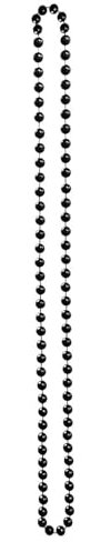 Lizzy 120cm Long Pearl Bead Necklace Rope Chain Vintage Wedding Bridal Costume | 1920's Accessories Flapper Costume (Black)