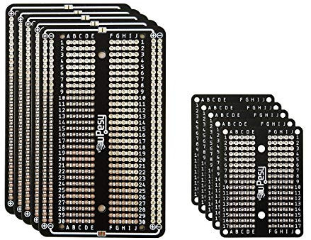 10 x Carte de prototypage, Breadboard soudable, Protoboard Kit, Circuit Imprimé Double Faces, Prototype Board PCB, plaque d’essai epoxy pour soudure Arduino, ESP32, projets électroniques DIY