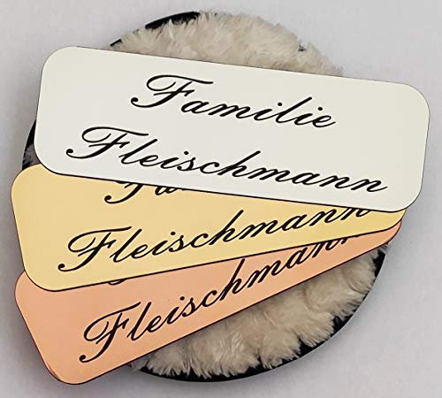 Personalisierbares Klingelschild – abgerundet – graviertes Namensschild – selbstklebend mit 3M – wetterfest – Made in Germany – viele Farben & Größen – Kunststoffschild für Briefkasten