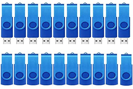 ABLAZE Lot de 50 clés USB 2.0 en vrac avec 20 cordons pivotants en vrac, 4 Go (lot de 50 clés USB 4 Go, bleu)