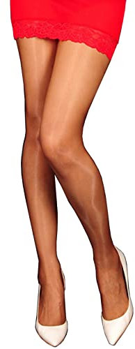 HTRUIYATY Collant Ultra Fin Invisible Sans Couture Pour Femmes Sexy Brillant 0 Denier Gainant - Marron