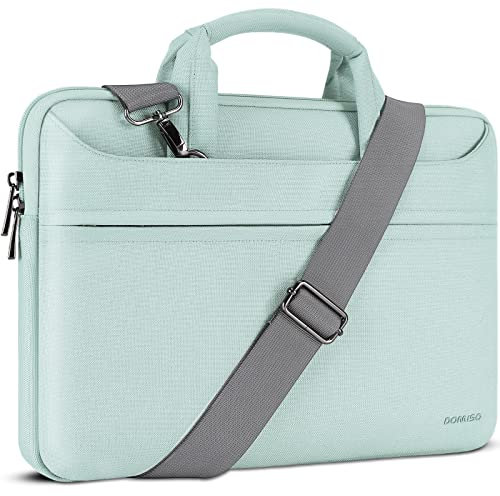 DOMISO Laptoptasche 15,6 zoll Laptop Tasche Notebook Tasche Laptop Bag für 15,6 Zoll HP Lenovo Dell XPS ASUS,für 16 Zoll MacBook Pro M4/M3/M2/M1 Pro/Max,Wasserdicht Aktentasche Schultertasche,Minzgrün