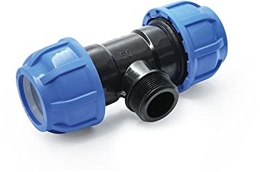 PP-Fitting Qualitäts Produkt MEGA Auswahl alle größen von Verschraubung für PE-Rohr Klemmverbinder Trinkwasser Winkel (T-Stück mit AG, 25 - (3/4))