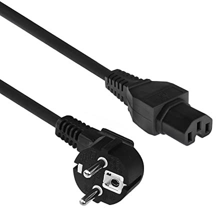 Act Cable de alimentación CEE7/7 a C15, 1m CEE 7/7 a Toma de Aparato Caliente C15, Cable de alimentación Negro- AK5312