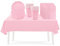 53PCS Baby Pink Party Tableware Decorations for Kids Birthday, Disposable Tableware Set with Tablecloth, 7inch Paper Plates, Paper Napkins, Cups for Xmas Birthday Wedding Party Favor