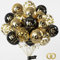 Yiran 16. Geburtstag Luftballons Deko Set - 15 Stück Schwarz Gold für Jungen und Mädchen - Happy Birthday Ballons, Konfetti Luftballons für Party Dekoration