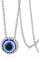 Silvora Damen Evil Eye Halskette 925 Silber Blaue Zirkonia Böse Auge Anhänger Halskette für Damen Frauen Mädchen