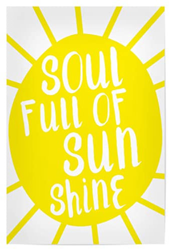 artboxONE Poster 45x30 cm Typografie Seele voller Sonnenschein - Bild Sonne Good Vibes Gute Laune