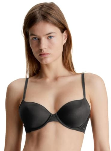 Calvin Klein Women's Lightly Lined Demi Plunge Underwire Bra, Black (Black), 38DD
