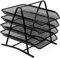 Unibos | Mesh Desk Organiser 4 Tier Letter Tray Organizer Office Desktop Document Paper File Storage Mesh Filling Collection for Home & Office Use (BLACK)