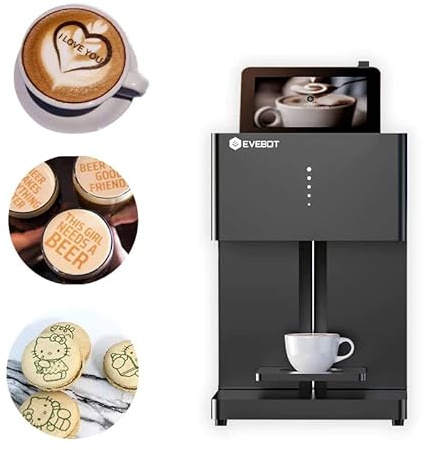 EVEBOT FC/FT4/PRO/FM1 3d Latte Art Coffee Printer Machine Automatic Beverages Food Selfie With WIFI Connection Printing Edible Ink Cartridges (Pro-W-1Brown Ink)