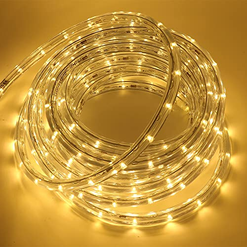 Wisada LED Lichtschlauch Außen,25M 36LEDs/m Gelb LED Schlauch 220V LED Tube Light Indoor Leuchtstoffröhre, Outdoor LED Lichter Wasserdicht Lichterschlauch für Terrasse Wohnzimmer Weihnachten Partydeko