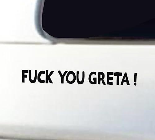 Generico Lustiger Aufkleber Greta Smile You Mittelfinger Funny Auto Motorrad Helm Aufkleber Farbe wählen -cod.1901 (070 Schwarz)