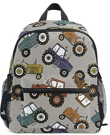 Kleinkind-Rucksack für Jungen/Mädchen, niedlicher Kindergarten Schultasche Büchertasche Reise Tagesrucksack mit Brustgurt, Traktoren-LKW, Einheitsgröße, Tagesrucksäcke