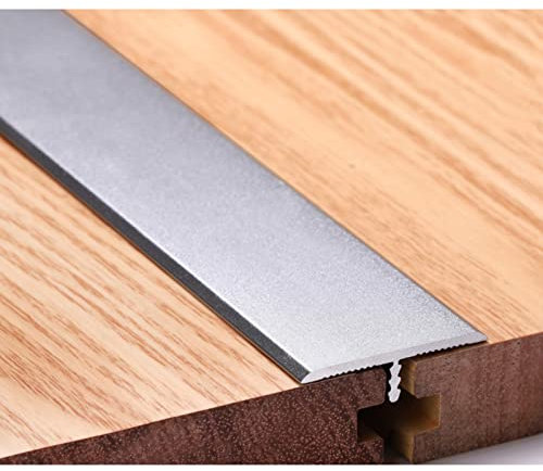 Metal Floor Transition Strip,T-Shaped Edge Transition Strip from Carpet to Tile for Door Flooring Uneven Floors，T-Plate Door Reducer Flute(Color:Silver,Size:Length 90cm/35inch)