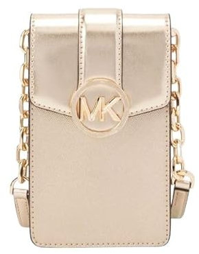 Michael Kors Carmen Smartphone-Umhängetasche mit kleinem Logo, pale gold