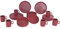 Van Well Porzellan Kombiservice MIKA 24 TLG. Porzellan Farbe Bordeaux