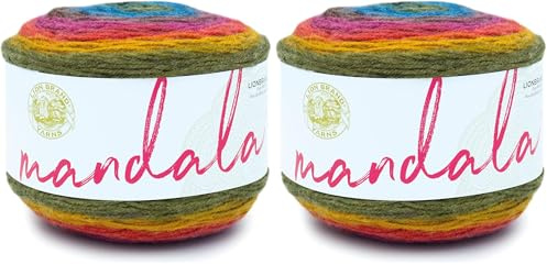Lion Brand Yarn Company Mandala Yarn, Acrylic, Chimera, 13.97 x 13.97 x 10.16 cm (Pack of 2)