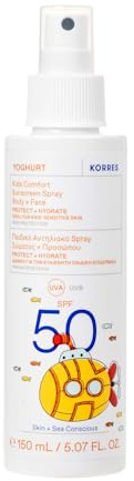 KORRES YOGHURT Komfort Sonnenschutzspray für Kinder für Gesicht & Körper, SPF50, sanft zur Haut, speziell für empfindliche Kinderhaut, wasserresistent, 150 ml