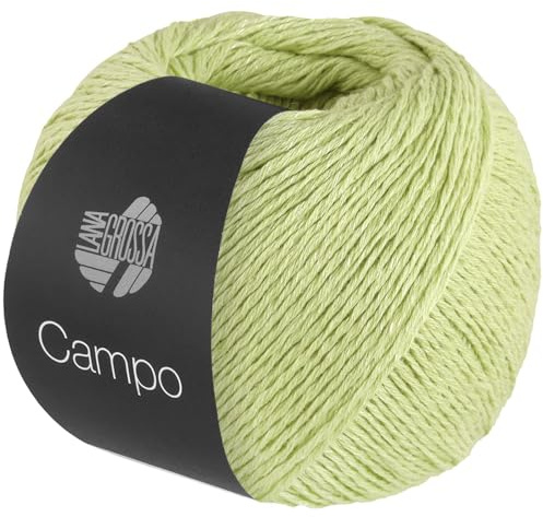 LANA GROSSA Campo | Feines, mehrfach verzwirntes Baumwoll-Mischgarn mit Struktur | Handstrickgarn aus 65% Baumwolle & 25% Viskose & 10% Leinen | 50g Wolle zum Stricken & Häkeln | 165m Garn FB 10