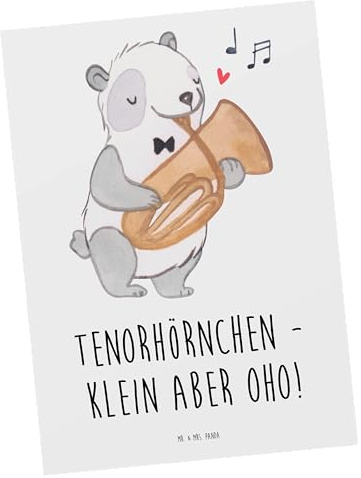 Mr. & Mrs. Panda Postkarte Tenorhörnchen Magie - Geschenk, Brassband, Musiker, Lernen, Blaskapelle, Blasorchester, Tenorhorn, Instrument, Ansichtskarten, bildkarte, Musik, Postkarten, Grußkarte