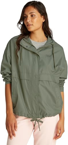 Tommy Jeans Damen Windbreaker Jacke Oversized mit Kapuze, Grün (Aruba Green), L