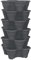 simpa 6PC Quad-Pot Stackable Indoor & Outdoor Planters - Grey